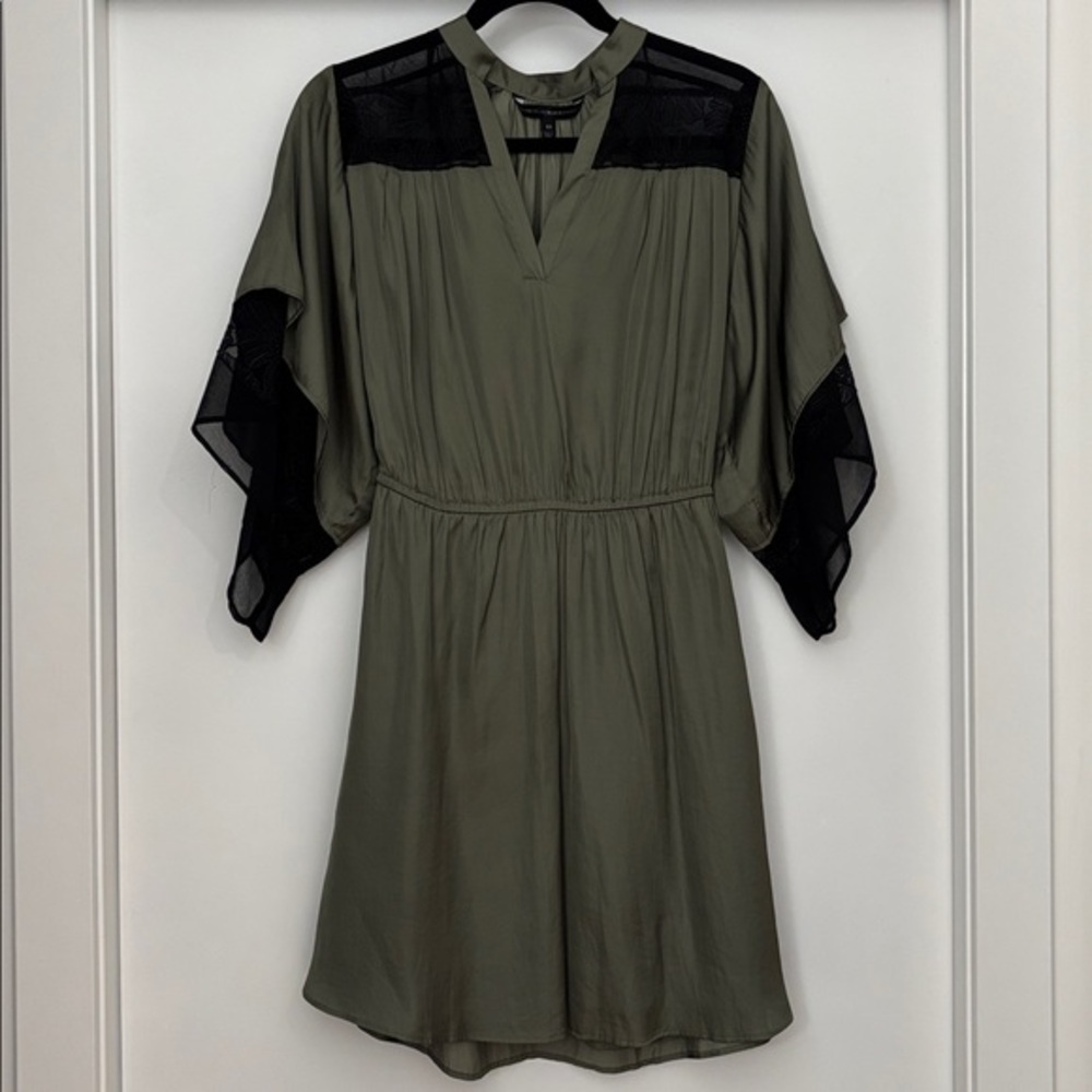 NWT WHBM Green Lace Kimono Mini Dress